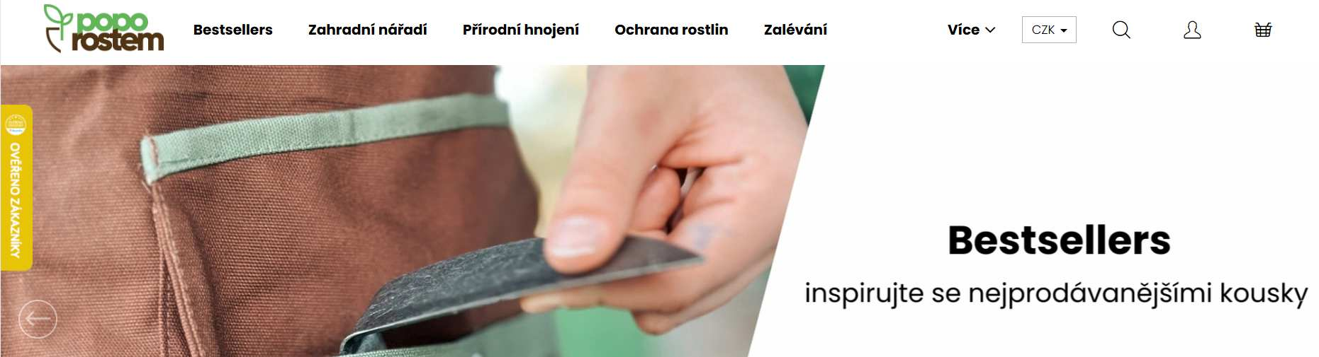 Poporostem webové stránky e-shopu