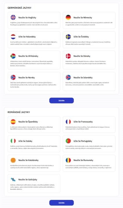 výběr germánských a románských jazyků