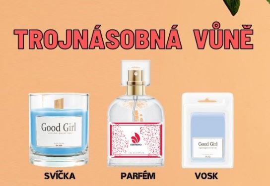 esensino - svicka, parfem a vosk vedle sebe