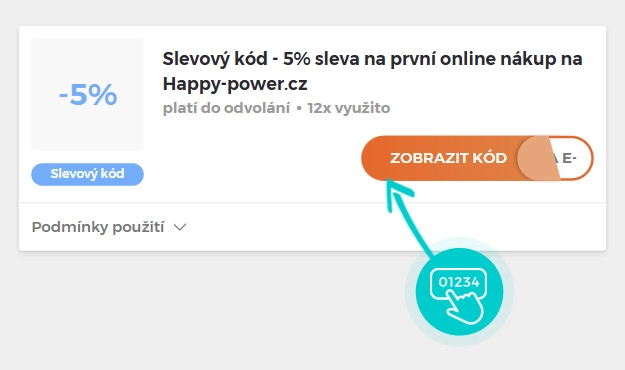 Ukázka slevového kódu HappyPower