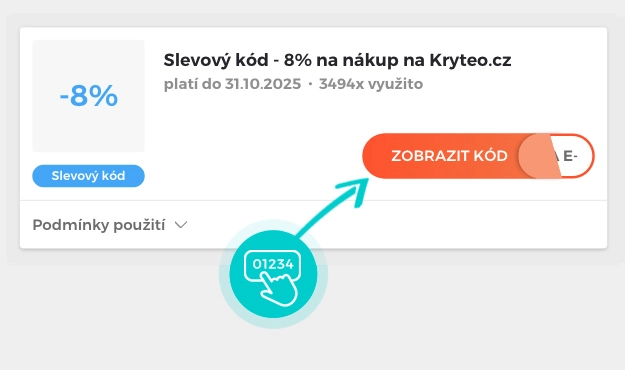 Ukázka slevového kódu Kryteo