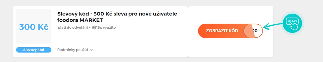 Ukázka slevového kódu foodora