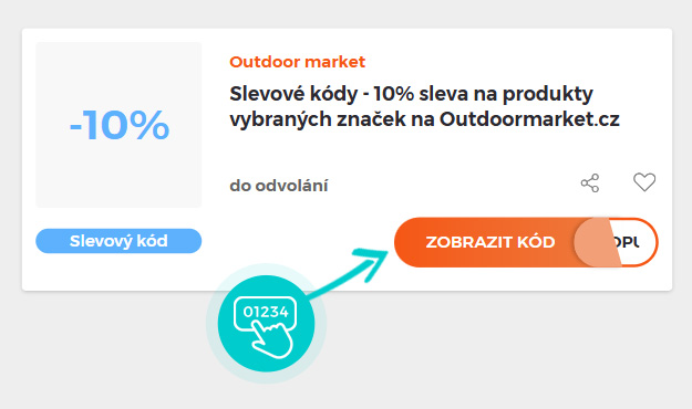 Ukázka slevového kódu Outdoor market