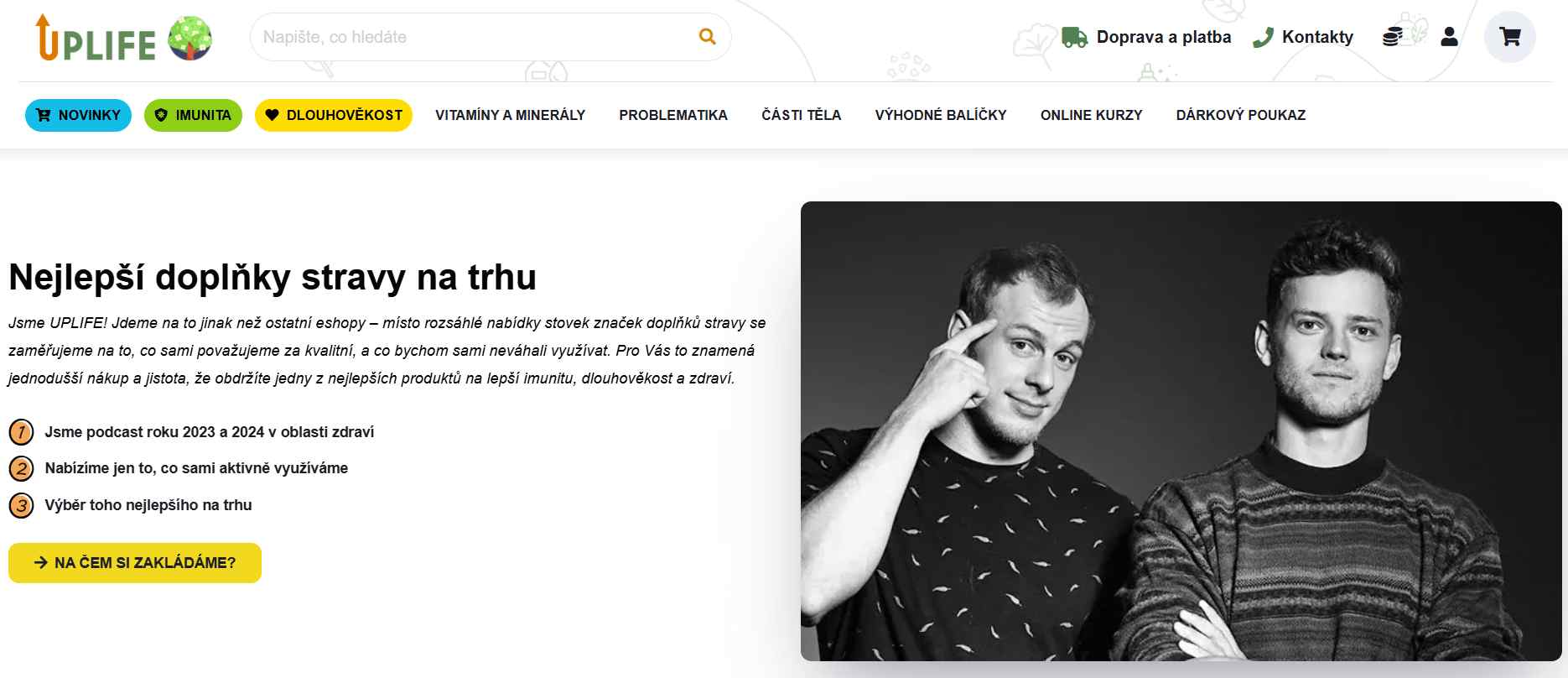 Uplife webové stránky e-shopu