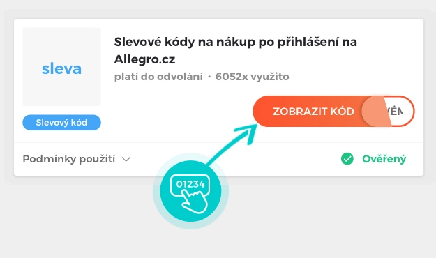 Ukázka slevového kódu Allegro