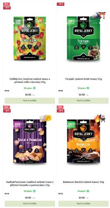Royal Jerky - nabídka produktů